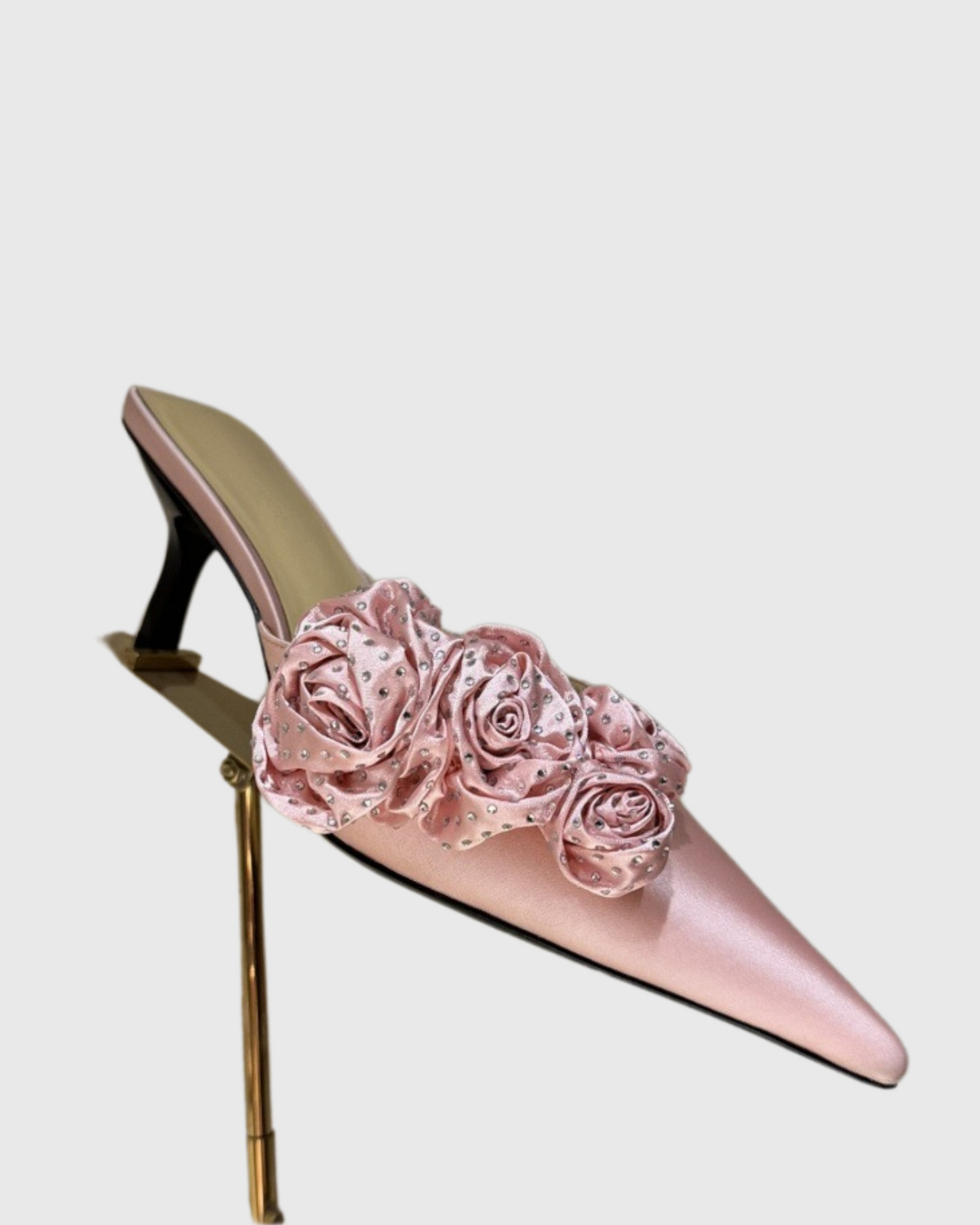 Eulalia Flower Embellished Mules In Pink