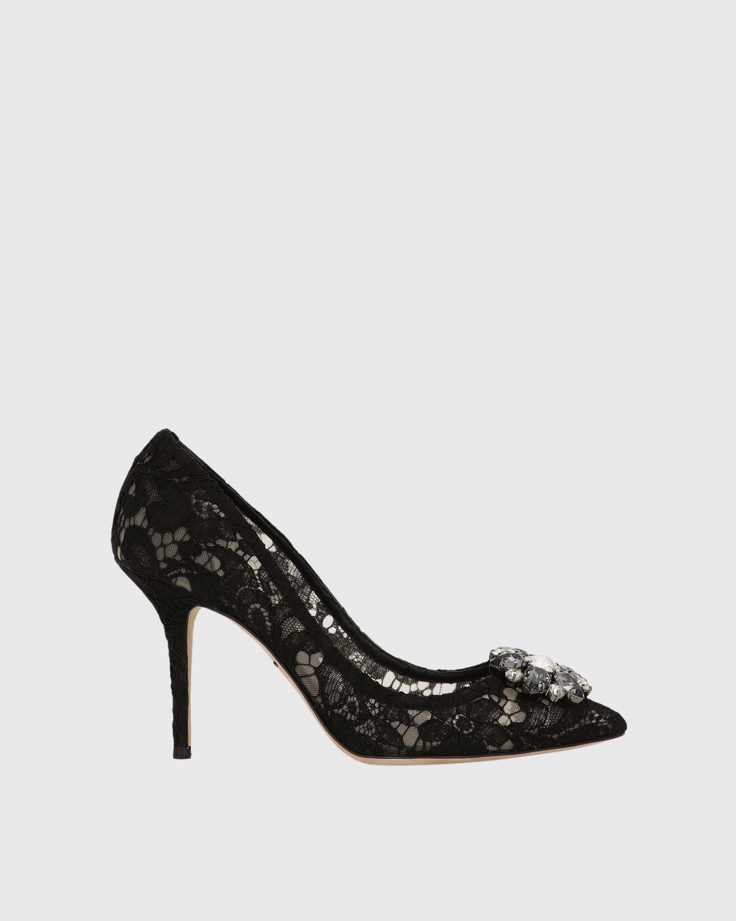 Ezra Rhinestone Lace Pumps In Black