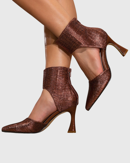 Fadila Sparkle Ankle Strap Pumps