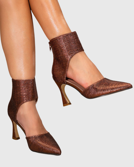 Fadila Sparkle Ankle Strap Pumps