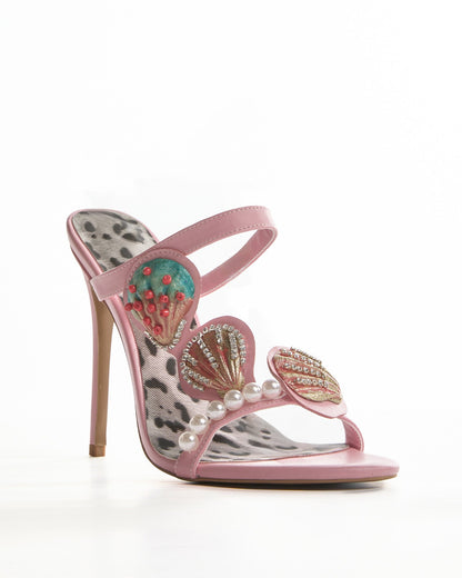 Fadile Shell Vintage Sandals In Pink