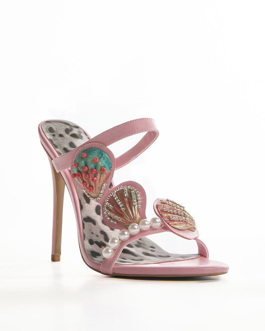 Fadile Shell Vintage Sandals In Pink