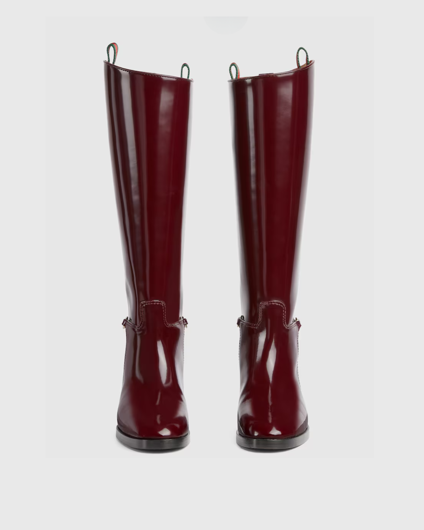 Faiz Patent Leather Knee High Boots In Wine
