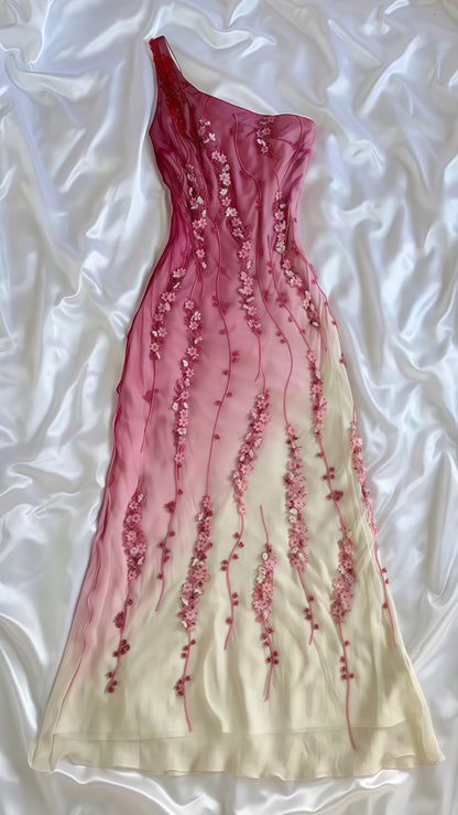 Fantasy Bodycon 3D Floral Chiffon Party Dress