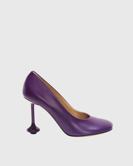 Fausta Eggplant Sculptural Heels