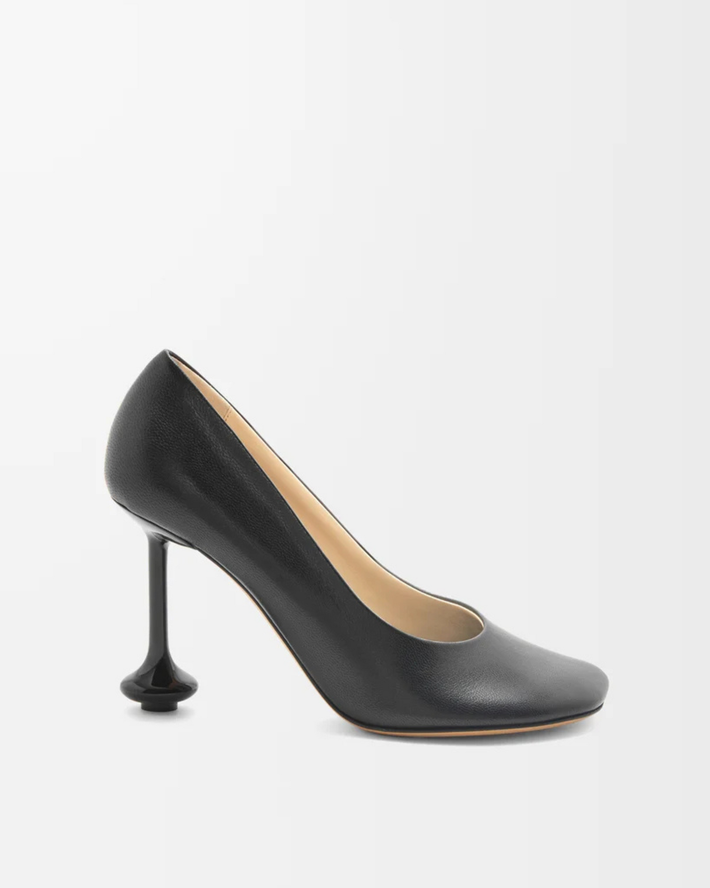 Fausta Leather Sculptural Heels In Black