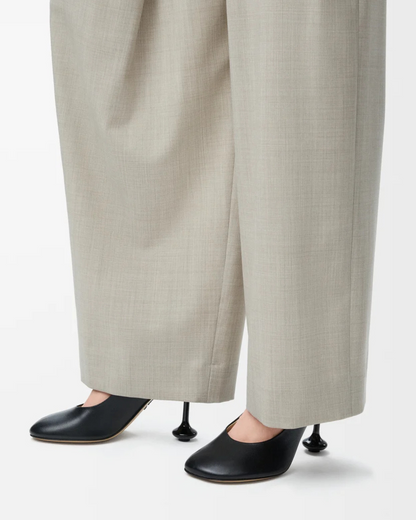 Fausta Leather Sculptural Heels In Black