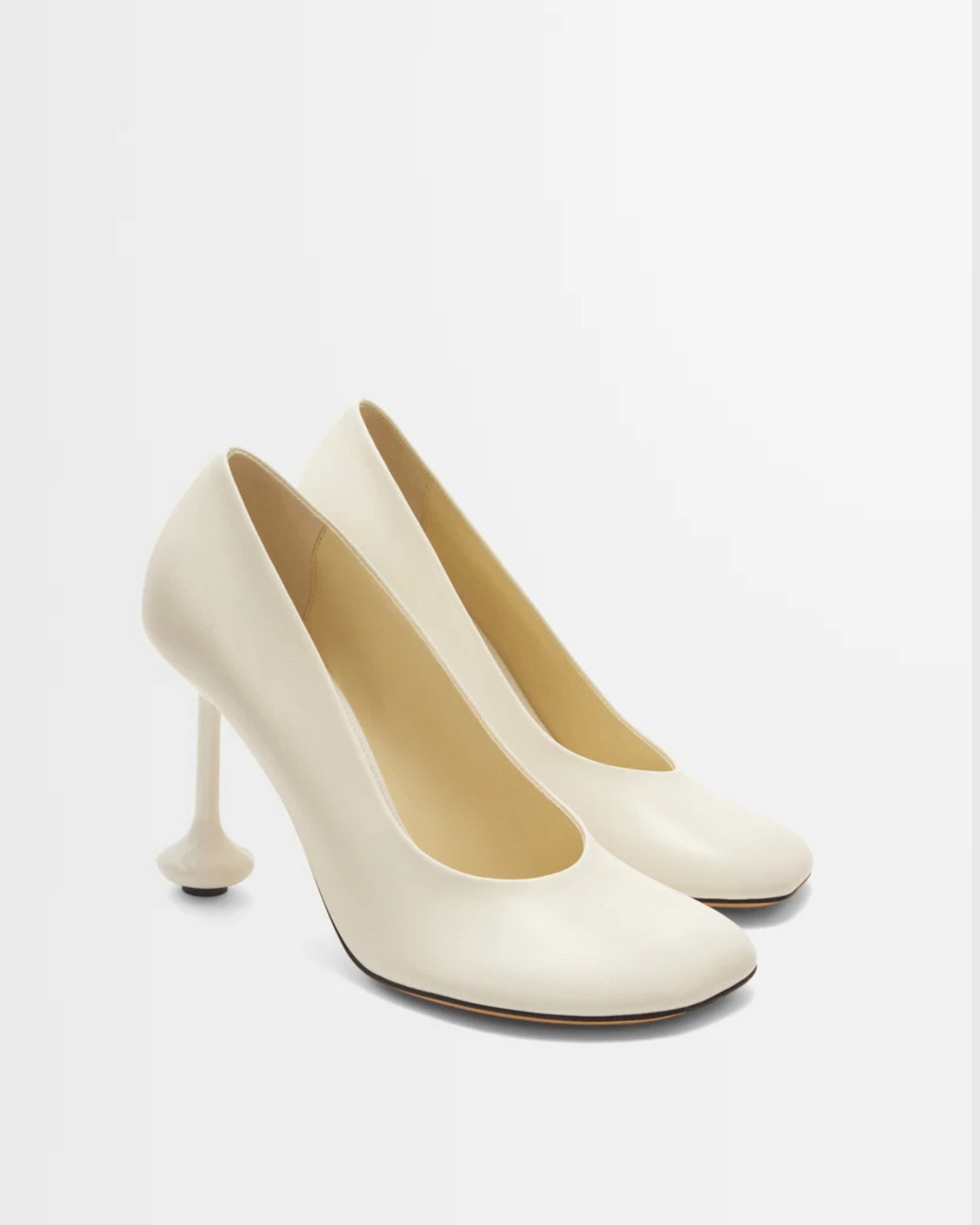 Fausta Leather Sculptural Heels In White