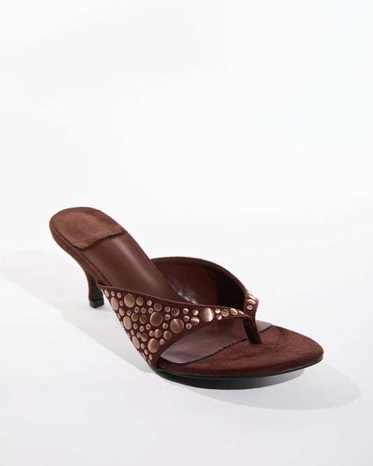 Federica Metal Embellished Thong Toe Slippers