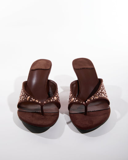 Federica Metal Embellished Thong Toe Slippers