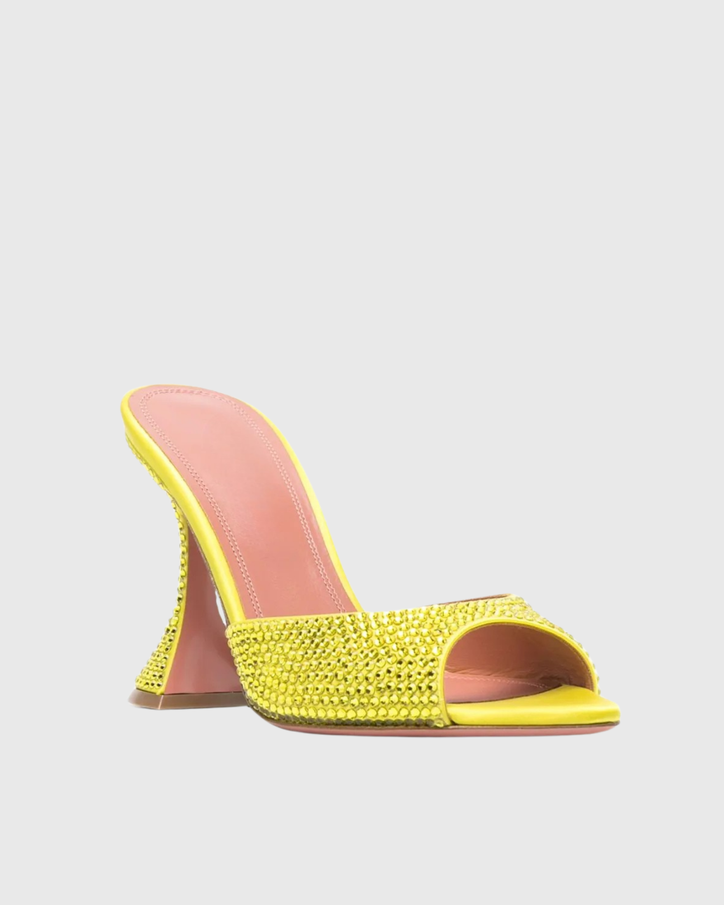 Fedora Rhinestone Flared Heels In Butter Yellow