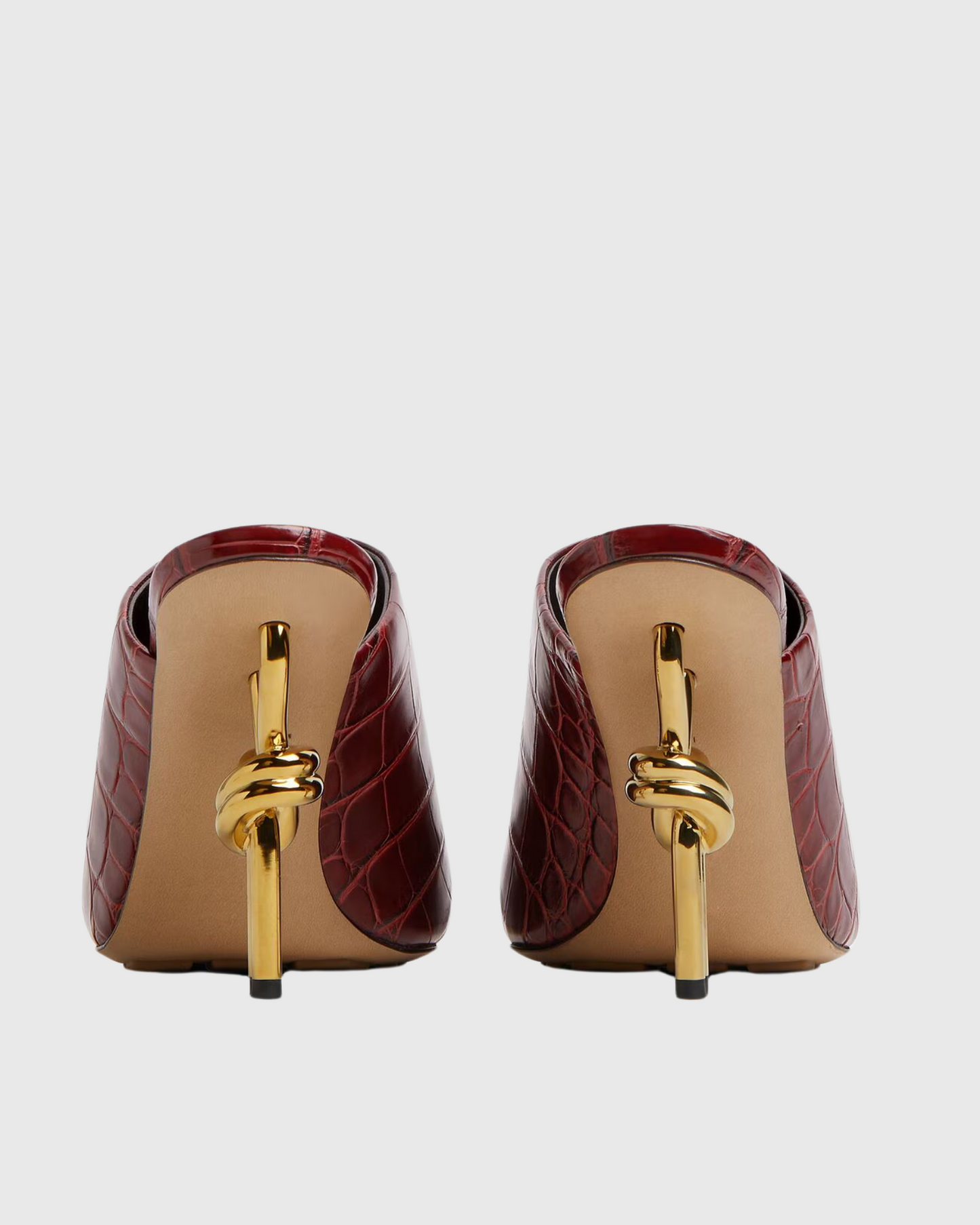 Fiamma Crocodile Texture Metal Knot Slippers In Wine