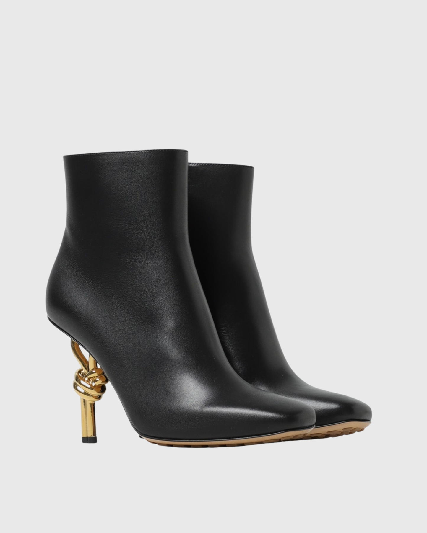 Fiamma Leather Metal Knot Ankle Boots In Black