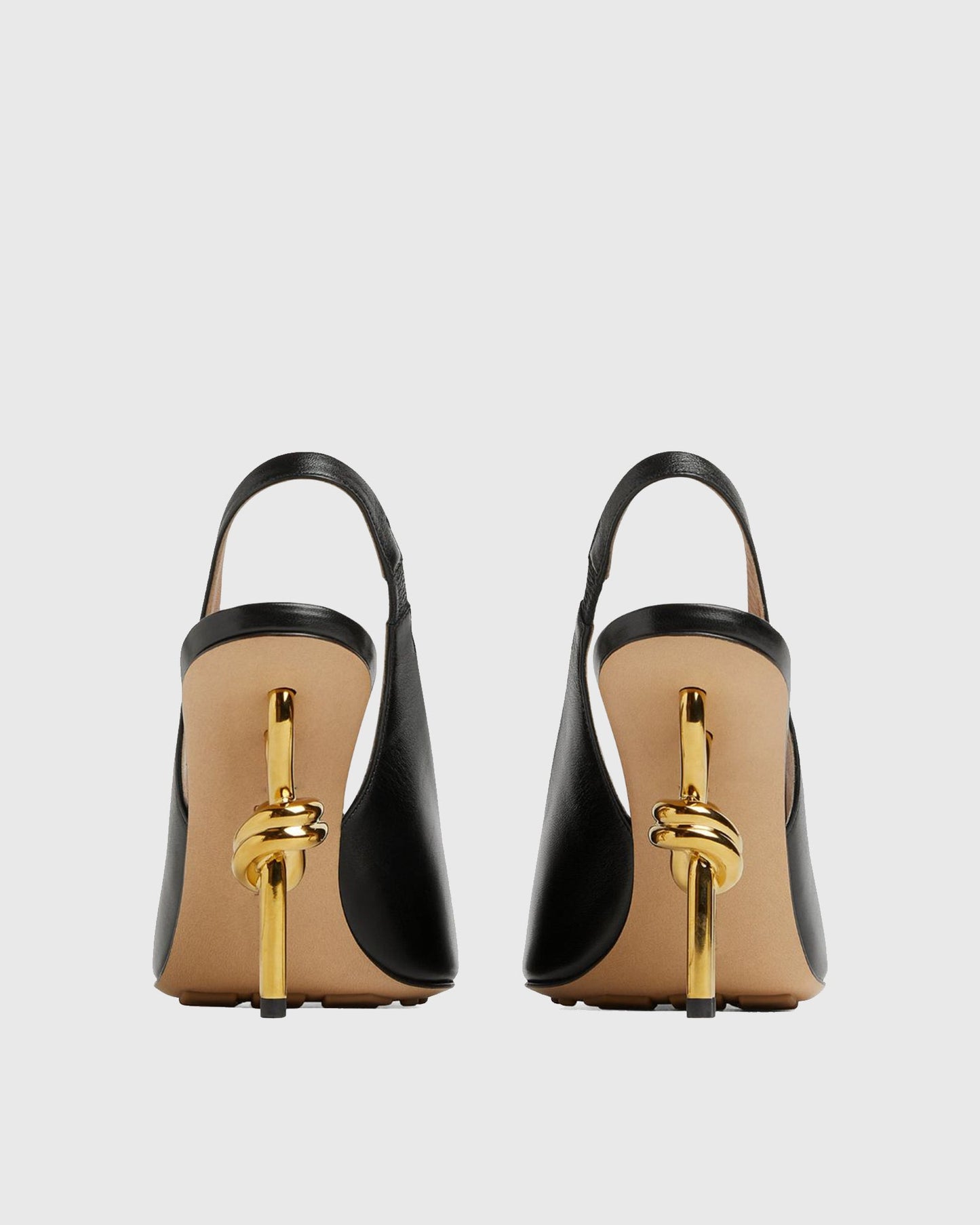 Fiamma Leather Metal Knot Sandals In Black