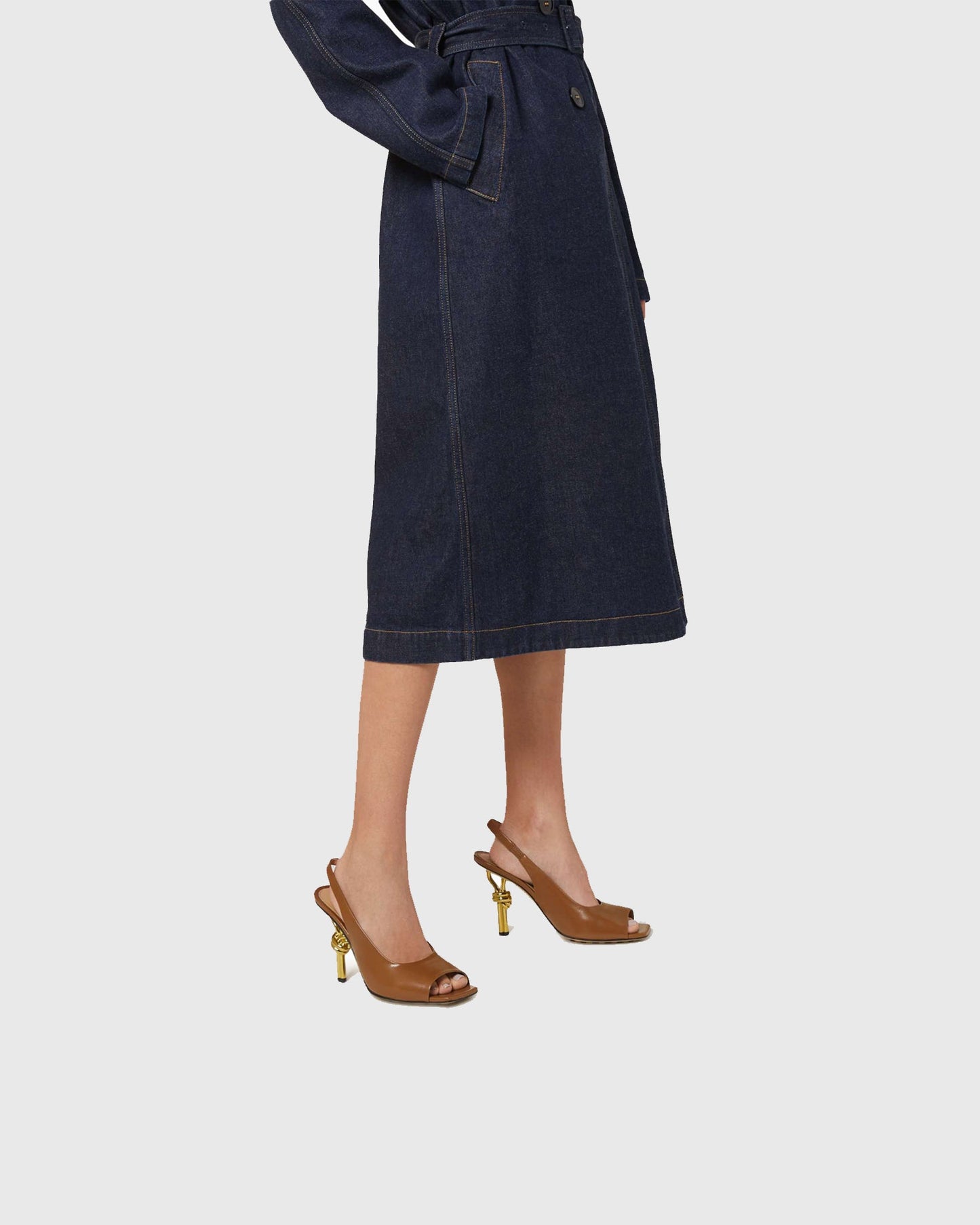 Fiamma Leather Metal Knot Sandals In Brown