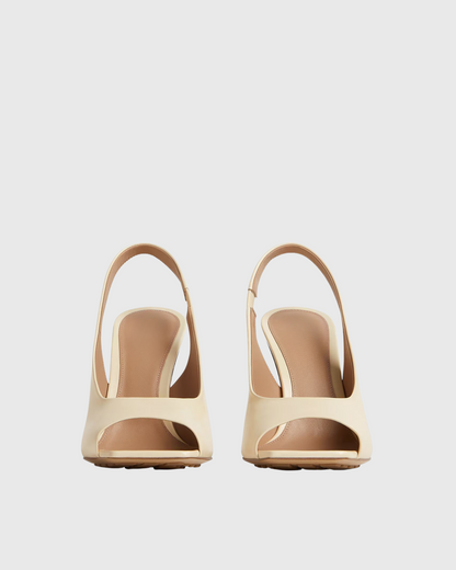 Fiamma Leather Metal Knot Sandals In White