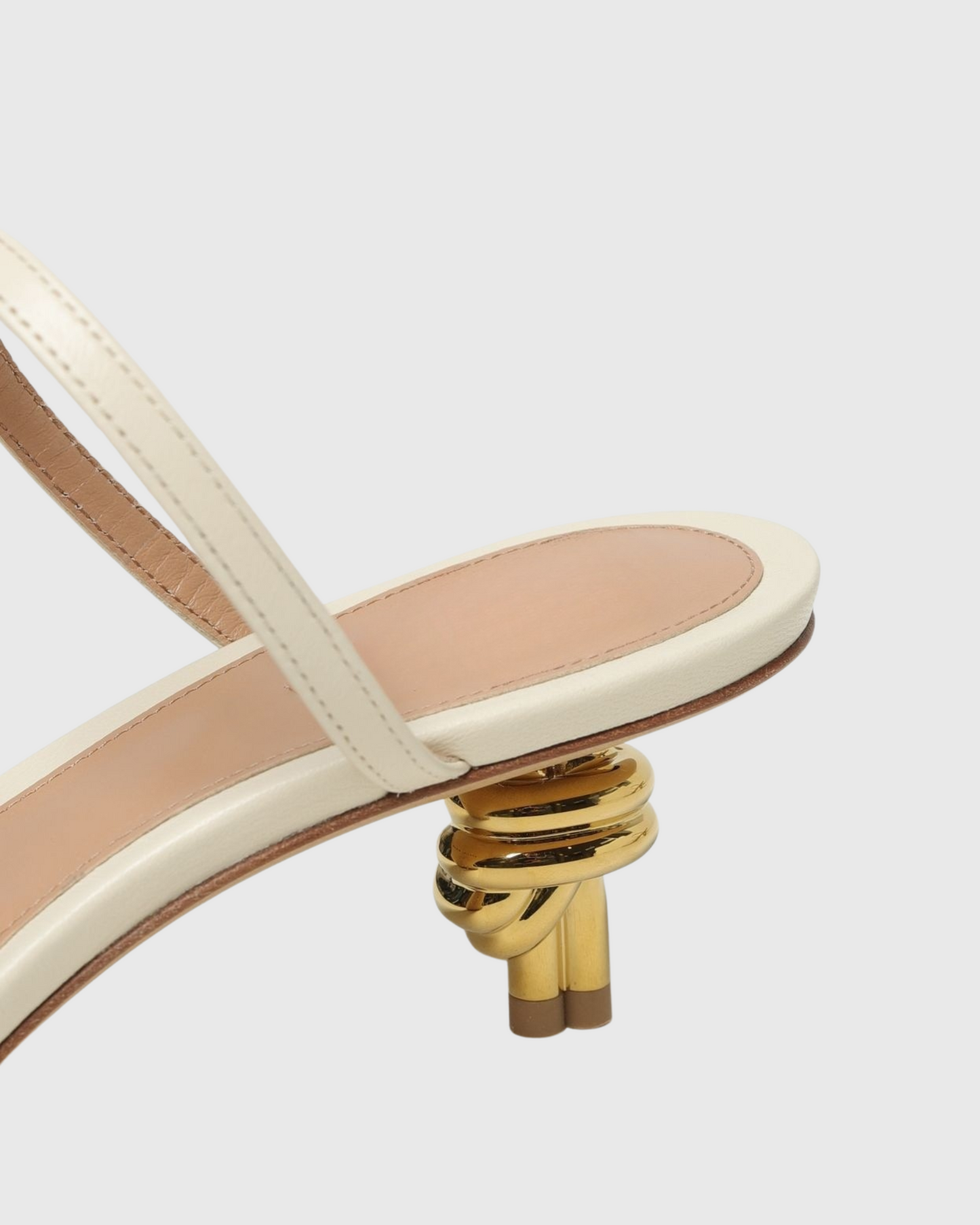 Fiamma Metal Knot Kitten Heels In Natural