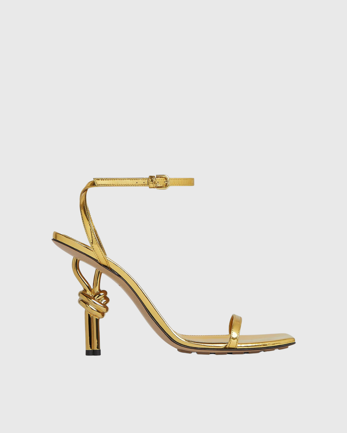 Fiamma Metallic Metal Knot Sandals In Gold