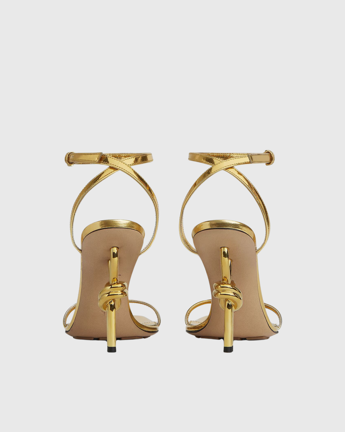 Fiamma Metallic Metal Knot Sandals In Gold