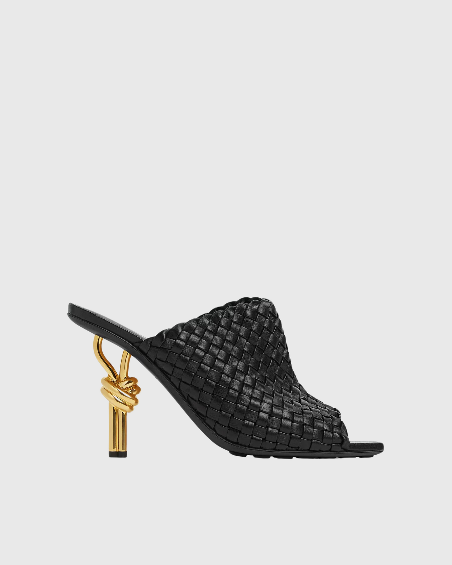 Fiamma Woven Metal Knot Mules In Black
