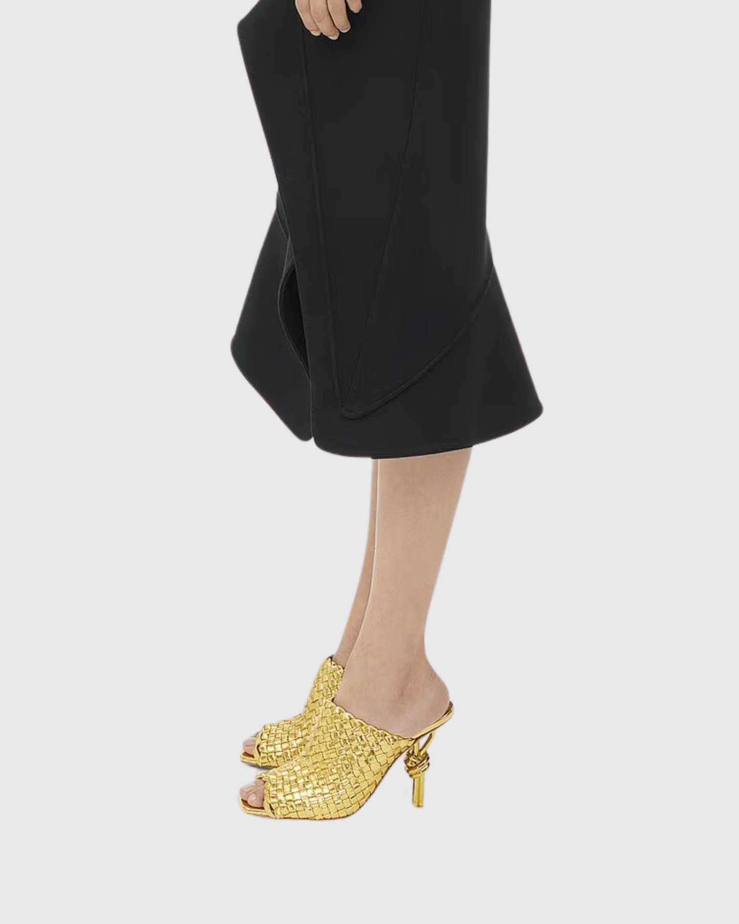 Fiamma Woven Metal Knot Mules In Gold