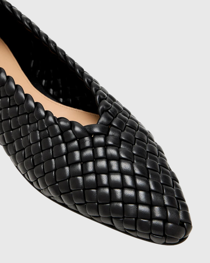 Filippa Woven Ballet Flats In Black