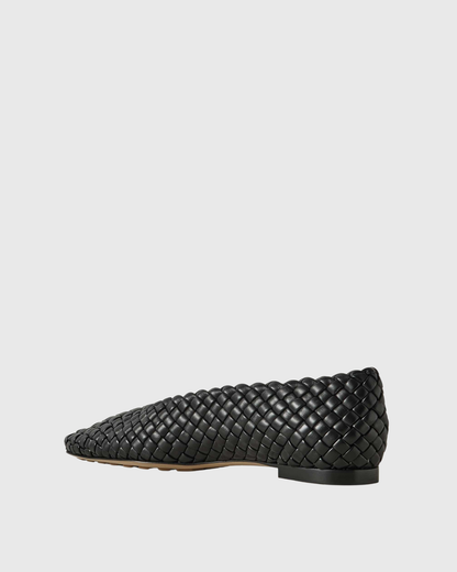Filippa Woven Ballet Flats In Black