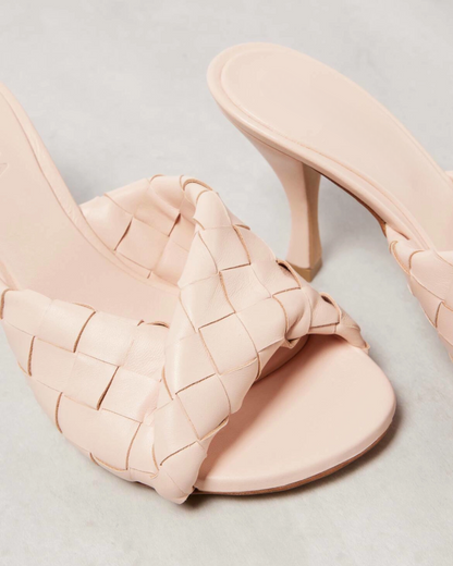 Filippa Woven Leather Slippers In Pink