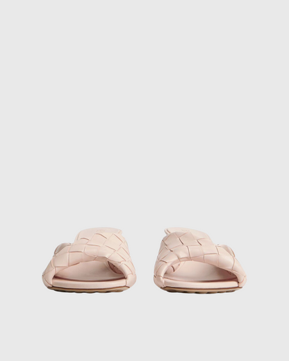 Filippa Woven Leather Slippers In Pink