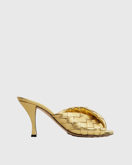 Filippa Woven Mules In Gold