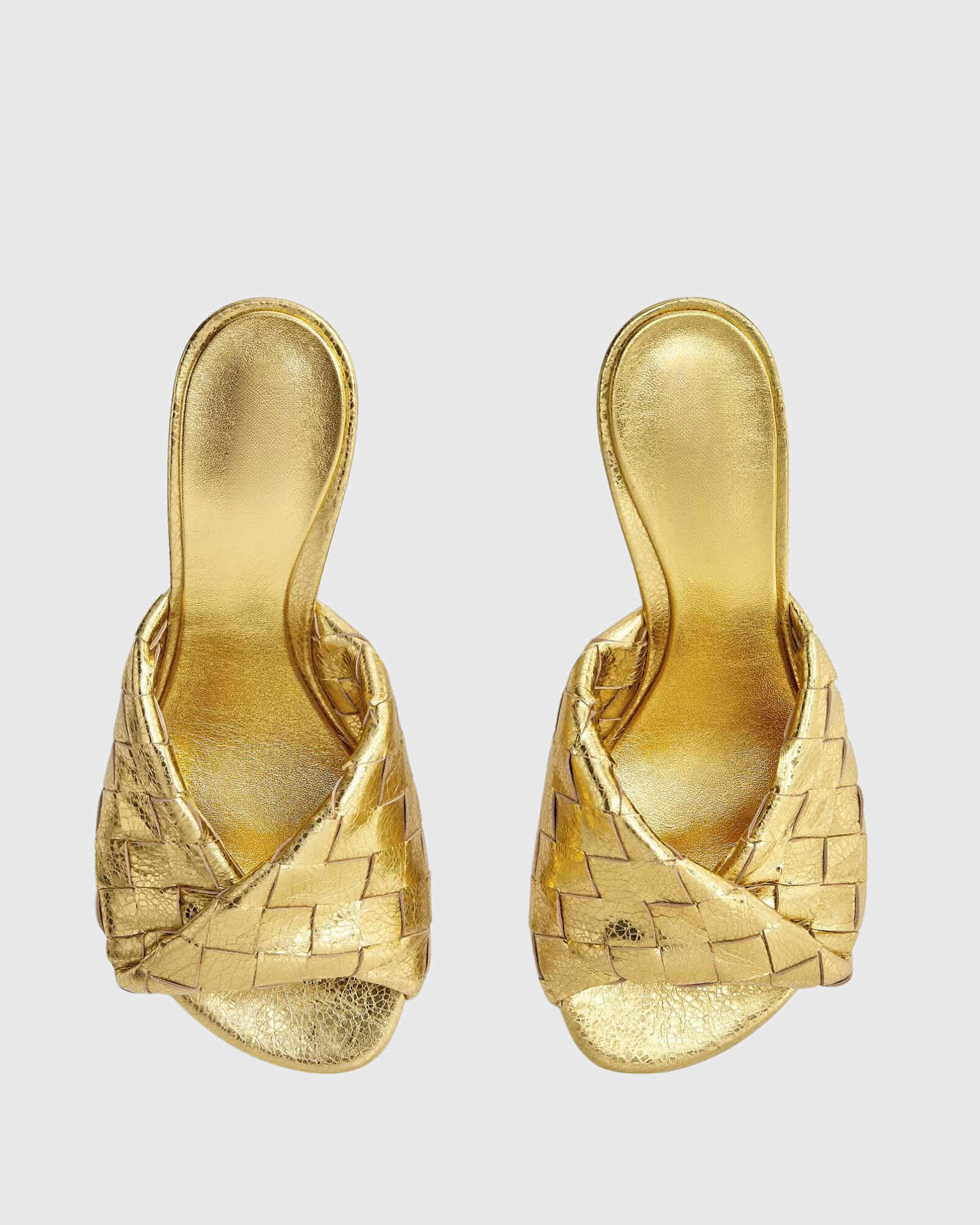 Filippa Woven Mules In Gold
