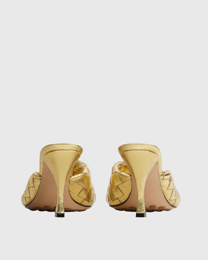 Filippa Woven Mules In Gold