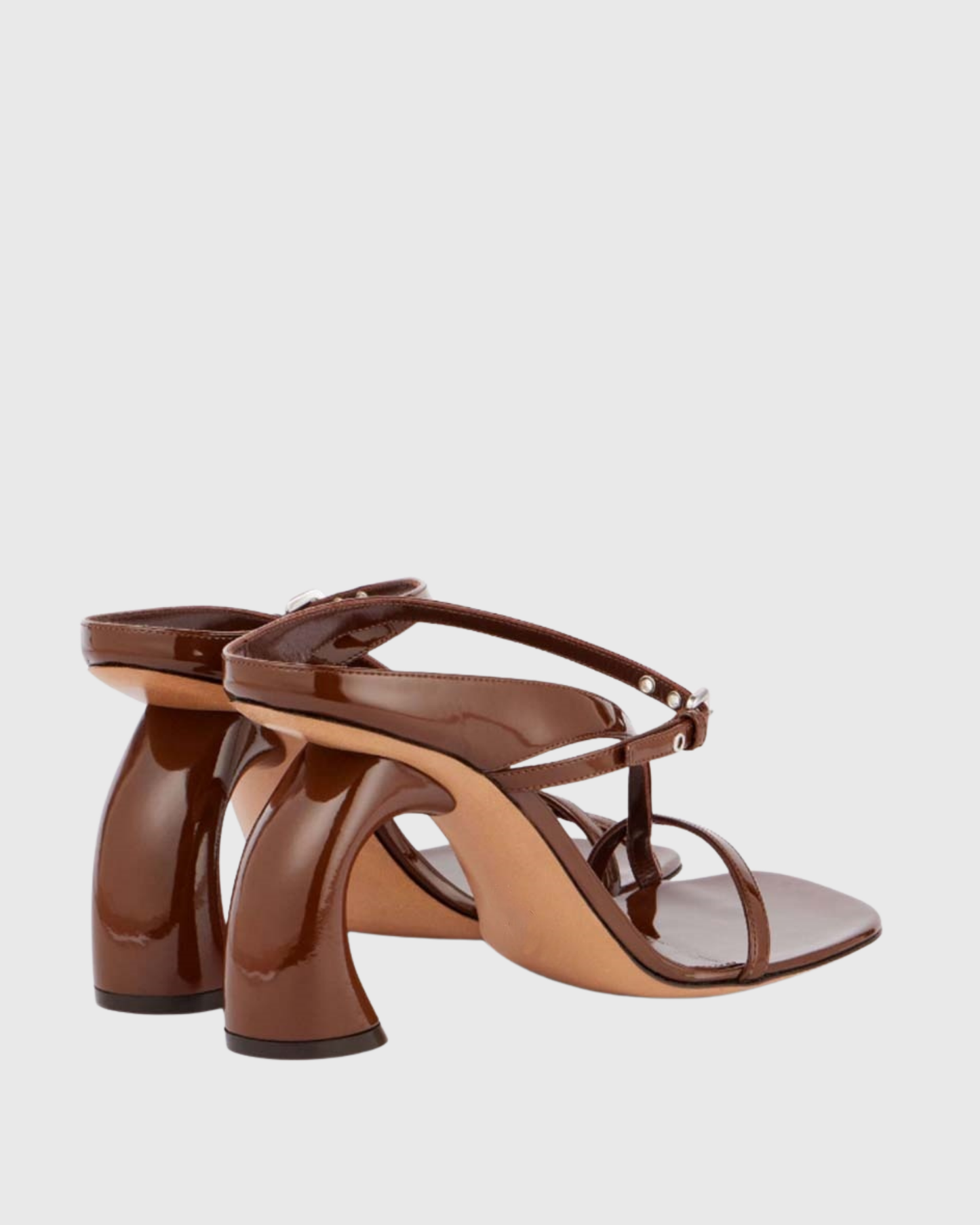 Fina Flared Heel Sandals In Brown