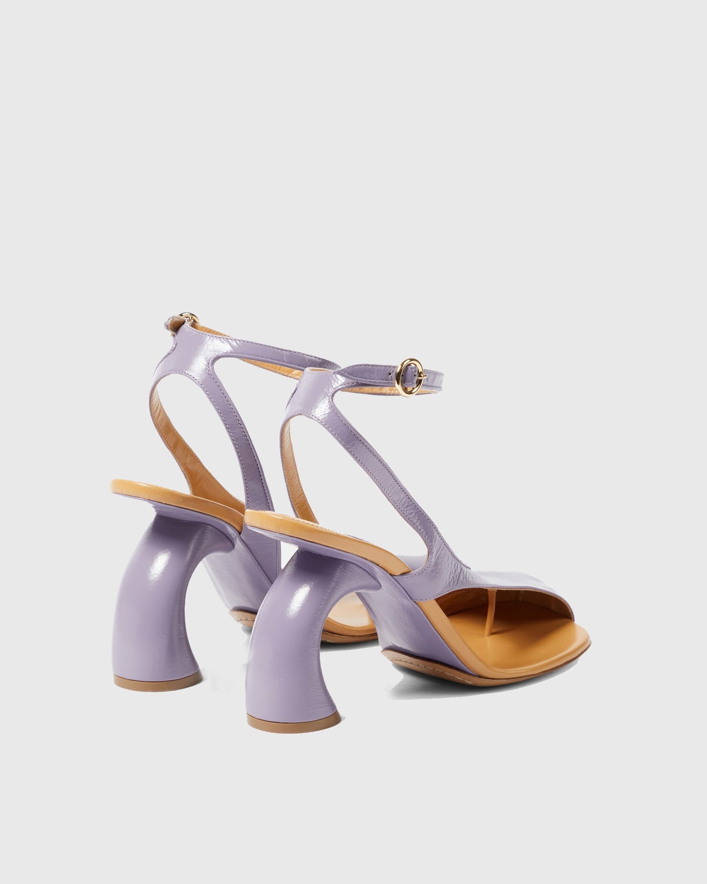 Fina Split Toe Flared Heel Sandals In Purple