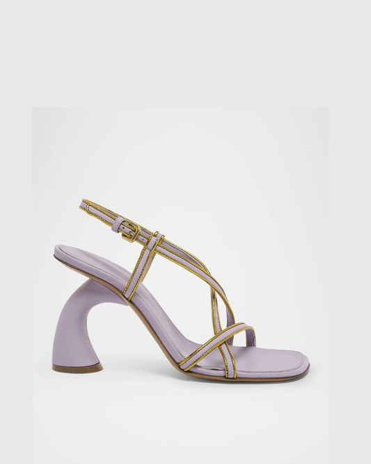 Fina Square Toe Sculptural Heels In Lilac