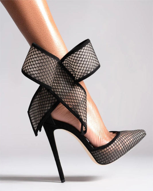 Fioralba Mesh Bow Pumps In Black