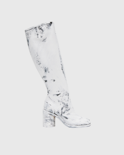 Fiore Paint Effect Tabi  Knee High Boots