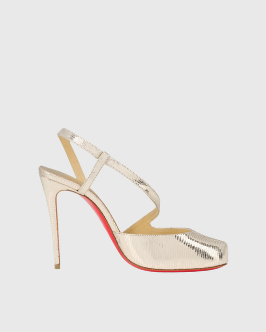 Fiore Texture Tabi Pumps In Gold