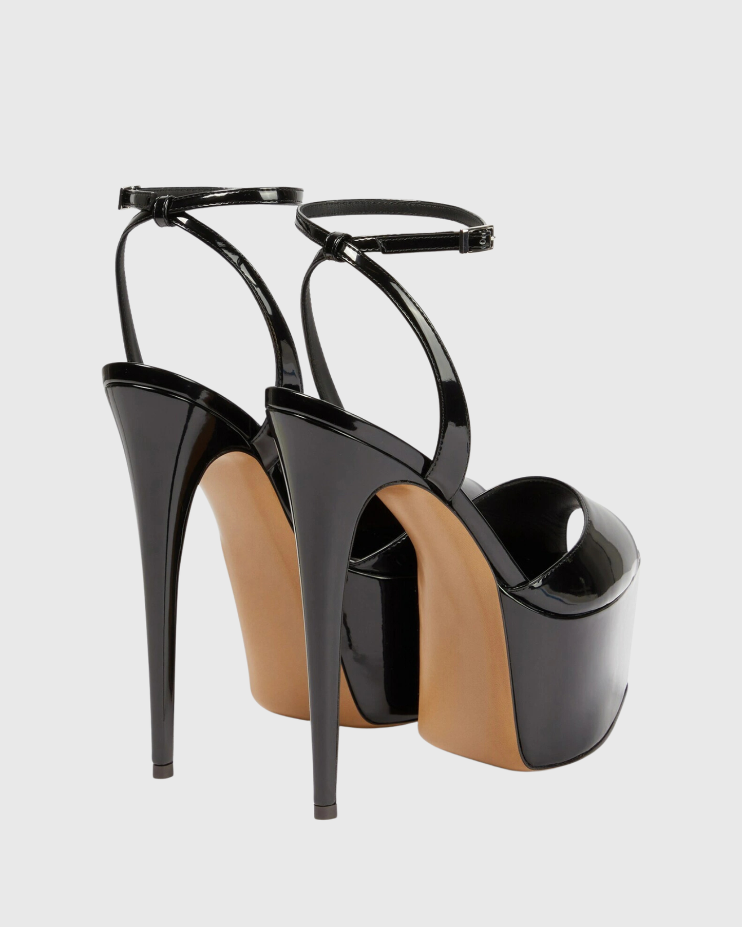 Freya Peep Toe Platform Sandals In Black