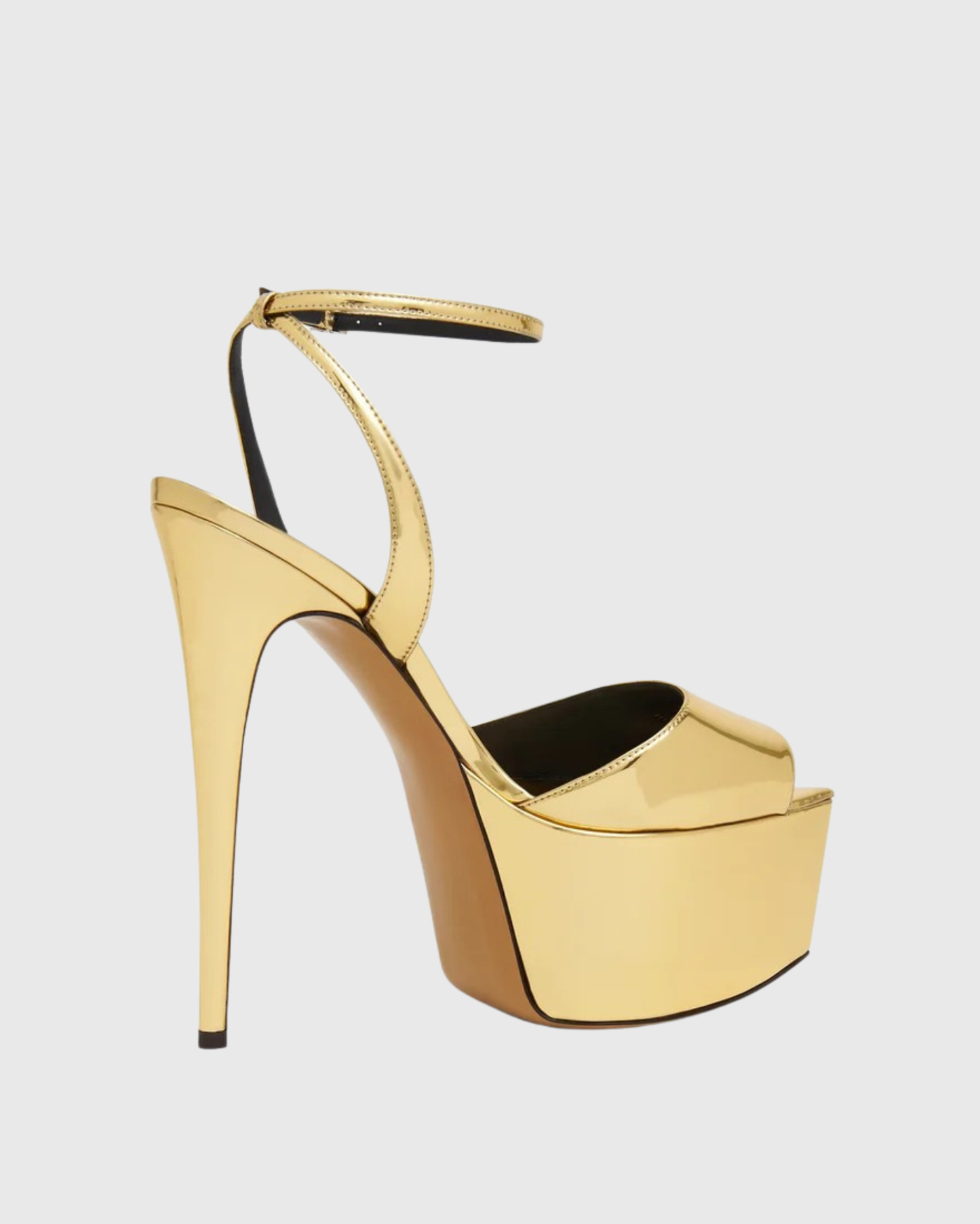 Freya Peep Toe Platform Sandals In Gold