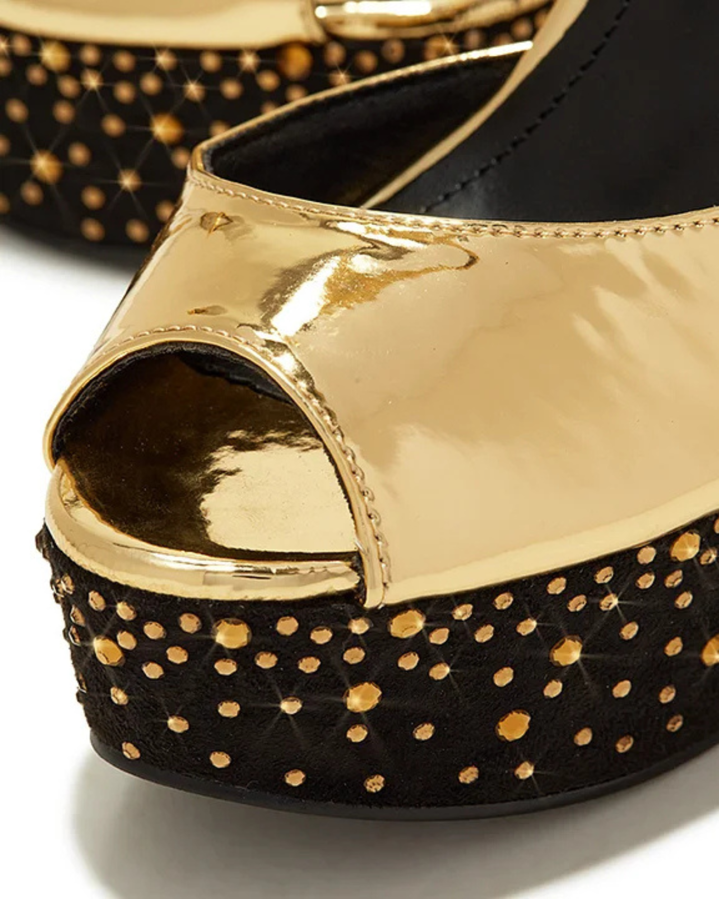 Freya Rhinestone Splicing Peep Toe Platform Sandals