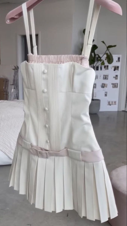 Pretty A Line Spaghetti Straps Satin Pleated Short Homecoming Dress,Summer 18th Birthday Dress GG4155