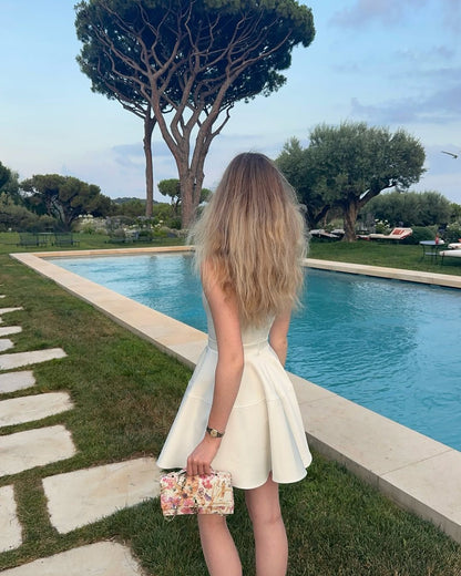 Cute A Line U Neck Satin Short Homecoming Dress,Vacation Dress,Summer 17th Birthday Dress GG4627