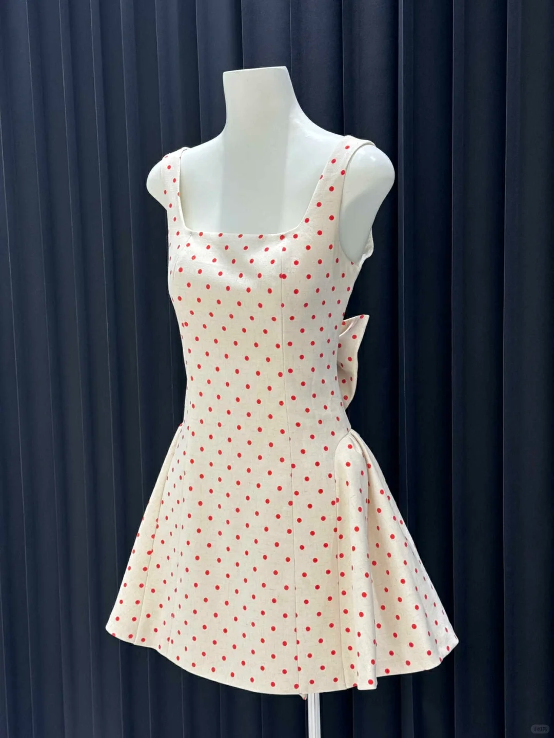 Unique A Line Square Satin Polka Dots Back With Bow Short Homecoming Dress,Vacation Dress,Summer 17th Birthday Dress GG4645