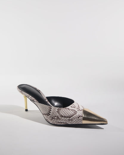 Georgia Snake Print Mules