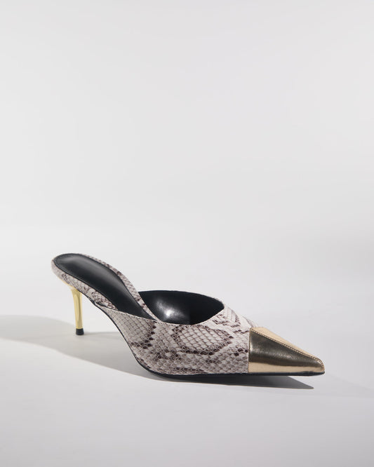 Georgia Snake Print Mules