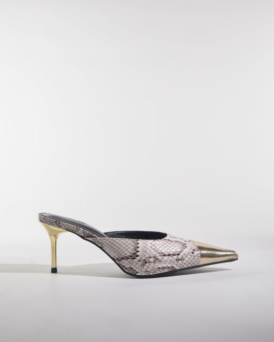Georgia Snake Print Mules