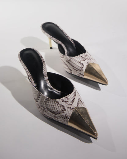Georgia Snake Print Mules