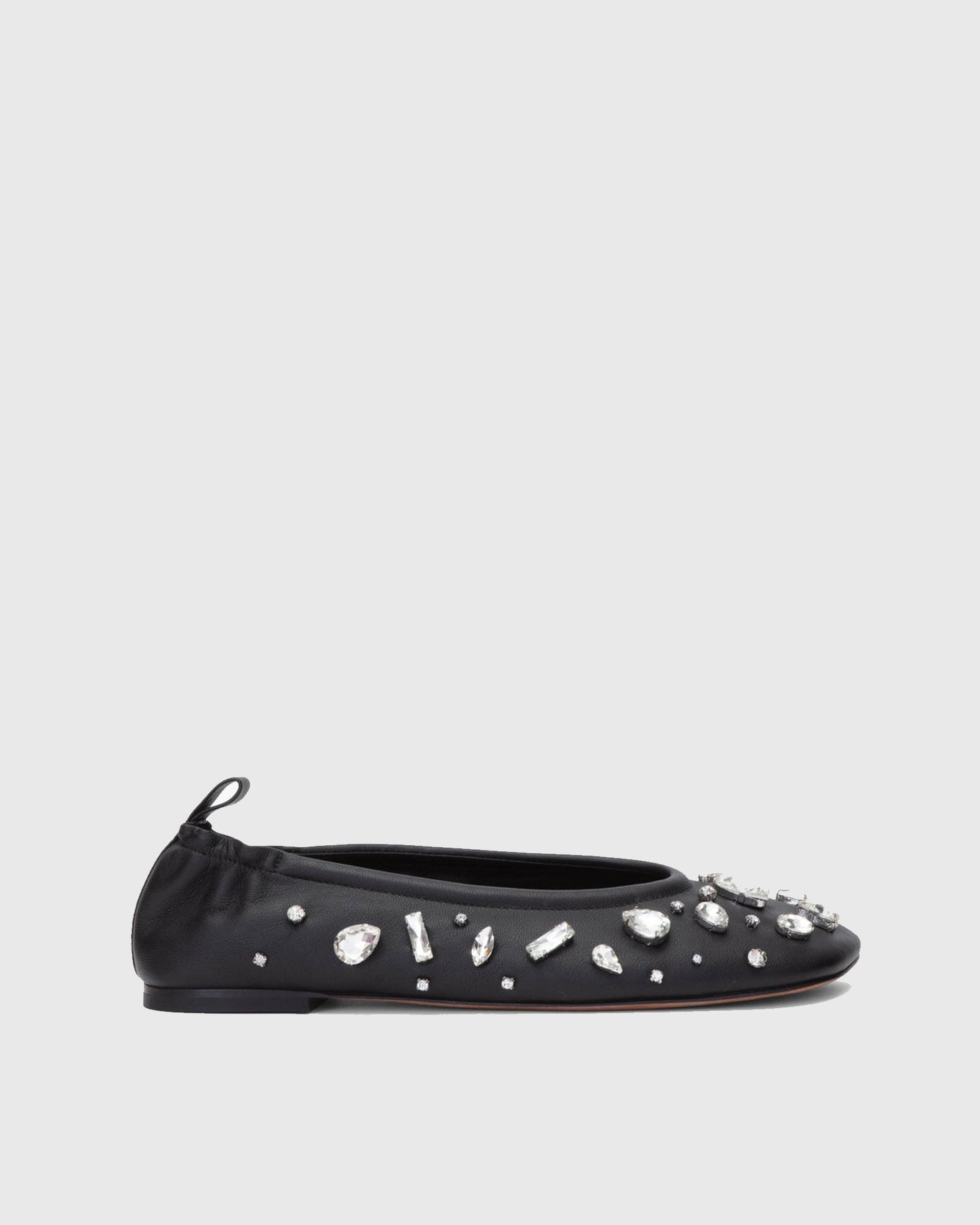 Gianna Rhinestone Ballet Flats In Black