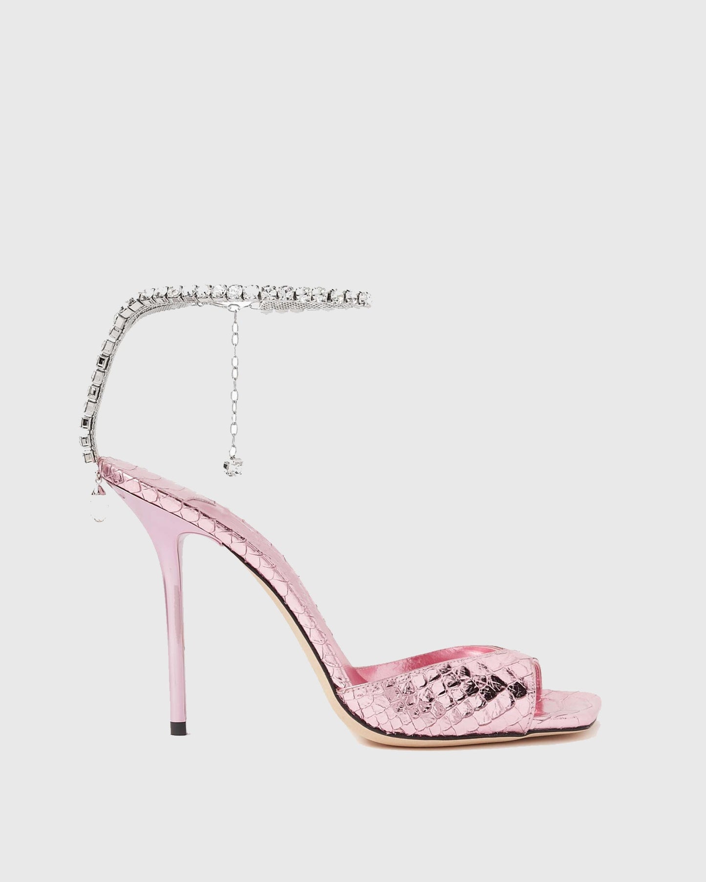 Gilberta Fish Scales Rhinestone Strap Sandals In Pink